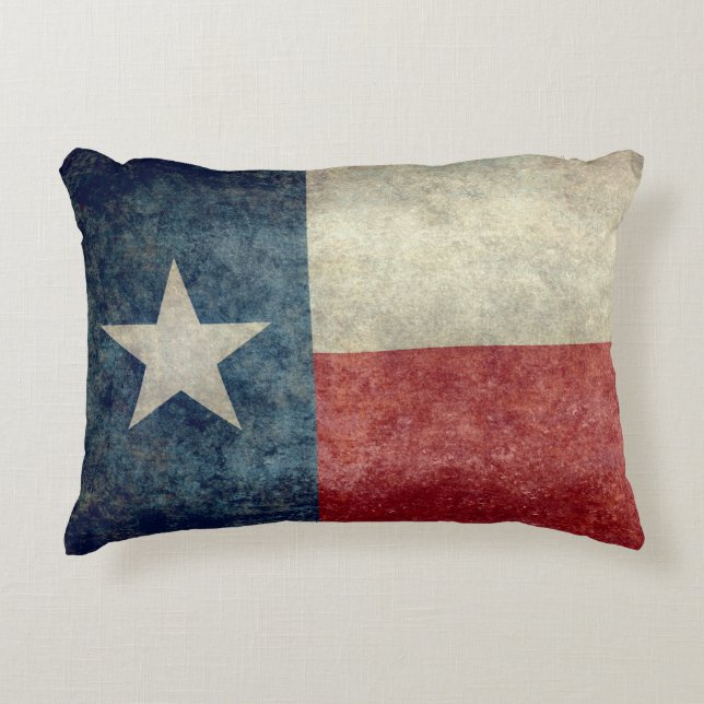 Texas state flag vintage retro style throw pillow (Front)