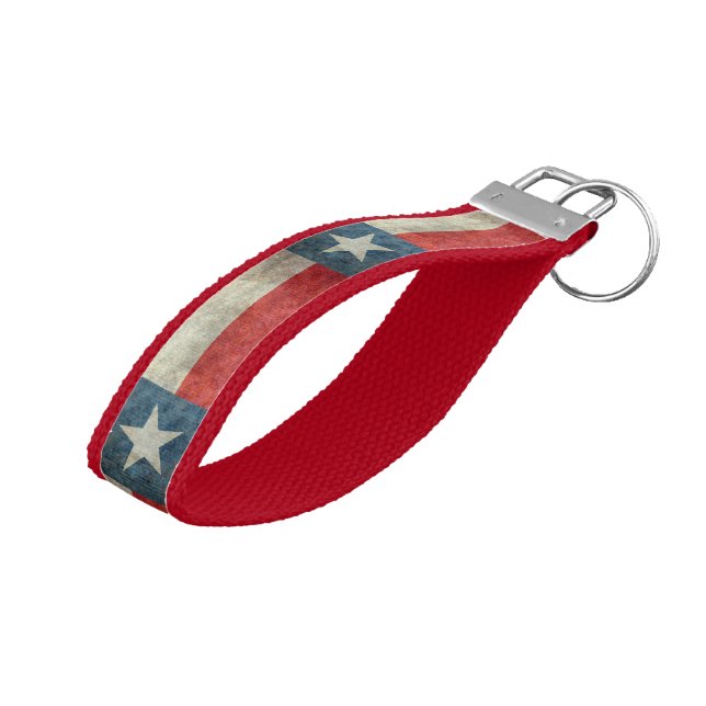 Texas state flag vintage retro Wrist Keychain (Angled Up)