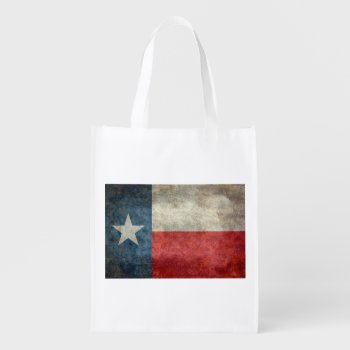 Texas State Flag Vintage Reusable Grocery Bags by Lonestardesigns2020 at Zazzle