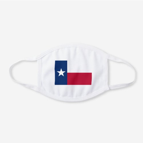 Texas State Flag White Cotton Face Mask