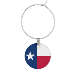 Texas State Flag Wine Glass Charm