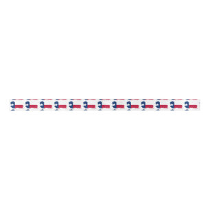 Texas State Flag With Grunge Border Satin Ribbon