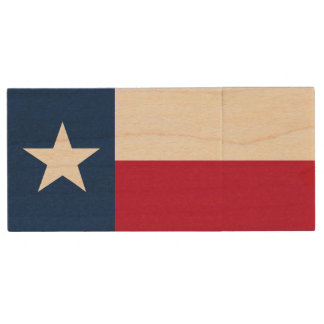 Texas State Flag Wood Flash Drive