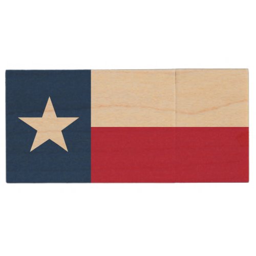 Texas State Flag Wood Flash Drive