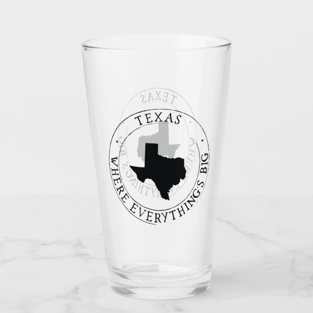 Texas State Glass Cup (Front)