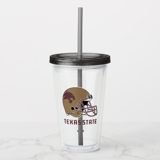 Texas State Helmet Logo Acrylic Tumbler (Front)