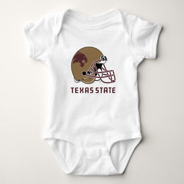 Texas State Helmet Logo Baby Bodysuit (Front)