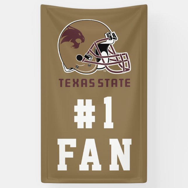 Texas State Helmet Logo Banner (Vertical)