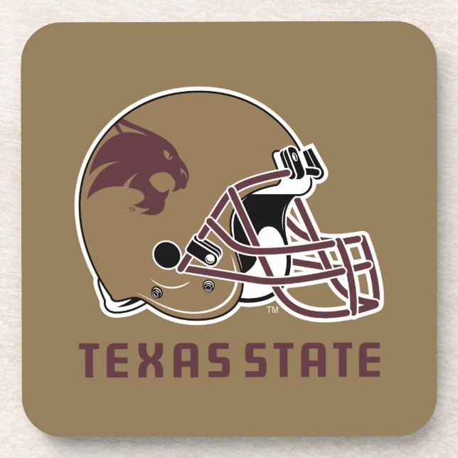 Texas State Helmet Logo Beverage Coaster (Front)