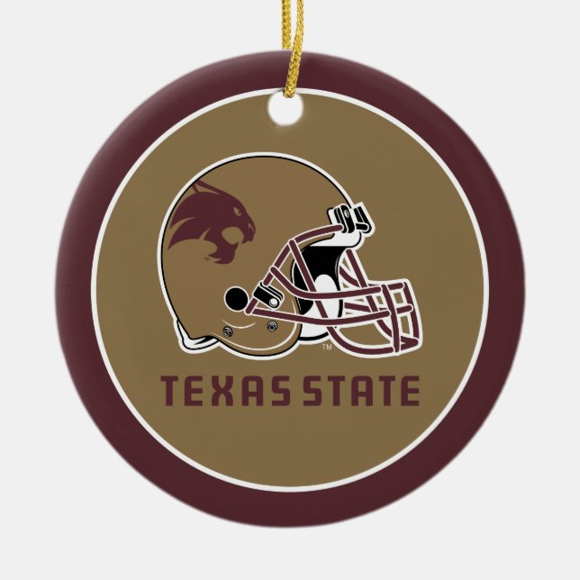 Texas State Helmet Logo Ceramic Ornament (Front)