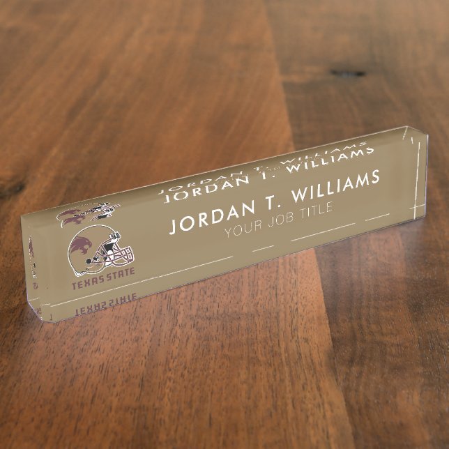 Texas State Helmet Logo Desk Name Plate (Side)