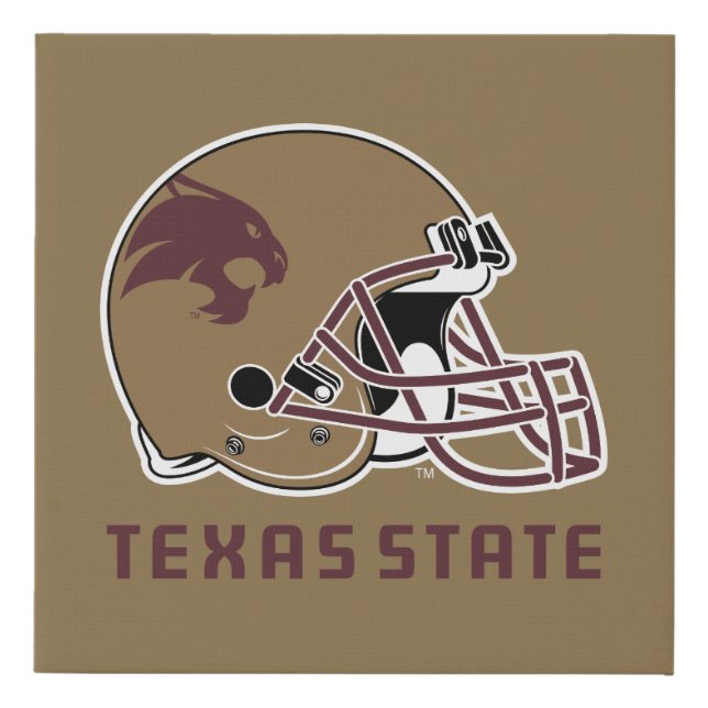 Texas State Helmet Logo Faux Canvas Print (Front)