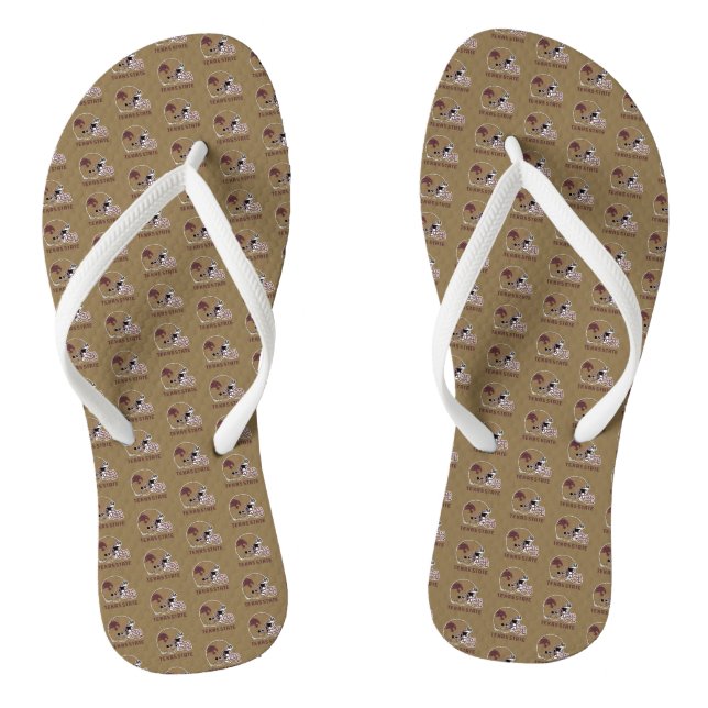 Texas State Helmet Logo Flip Flops (Footbed)