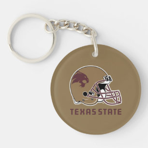 Texas State Helmet Logo Keychain