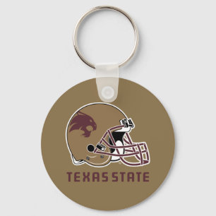Texas State Helmet Logo Keychain
