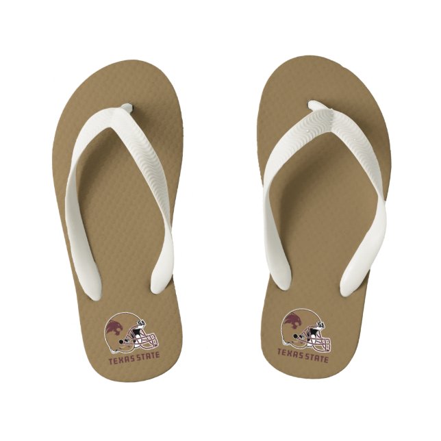 Texas State Helmet Logo Kid's Flip Flops (Footbed)