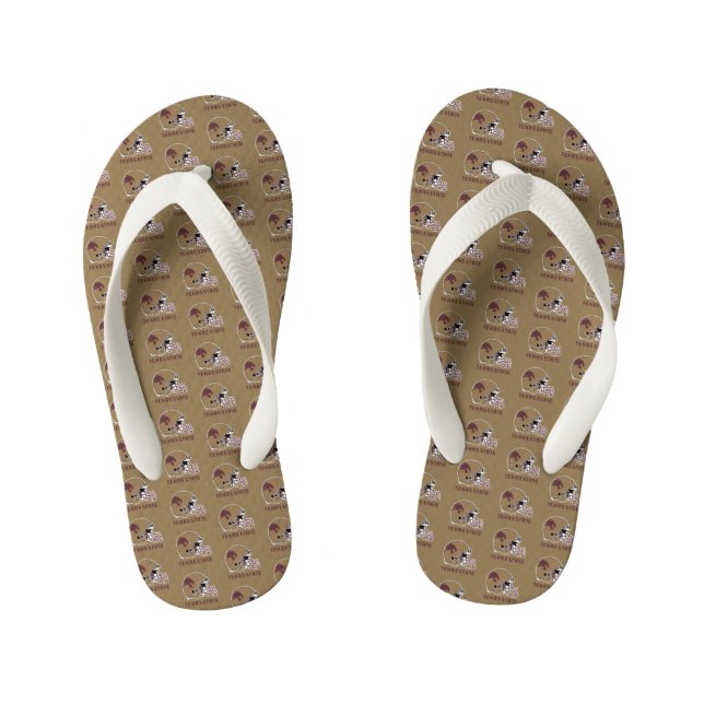 Texas State Helmet Logo Kid's Flip Flops (Footbed)