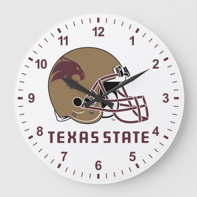 Texas State Helmet Logo Large Clock (Front)