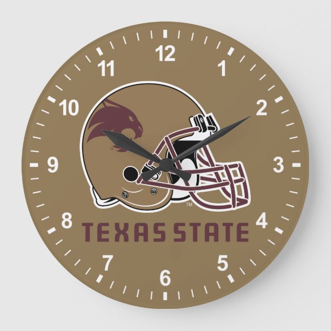 Texas State Helmet Logo Large Clock (Front)