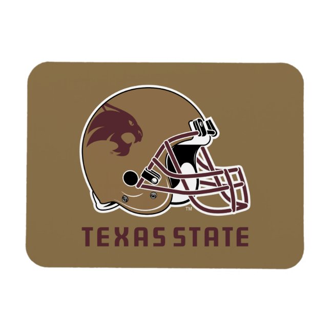 Texas State Helmet Logo Magnet (Horizontal)