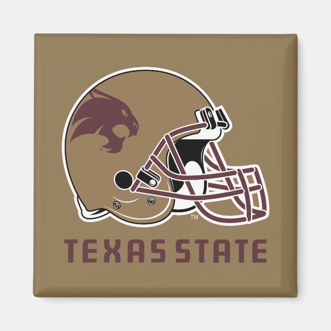 Texas State Helmet Logo Magnet (Front)