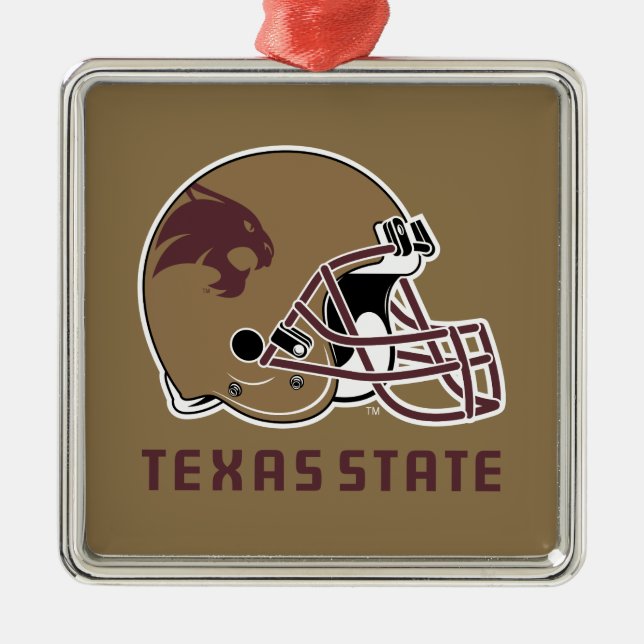 Texas State Helmet Logo Metal Ornament (Front)
