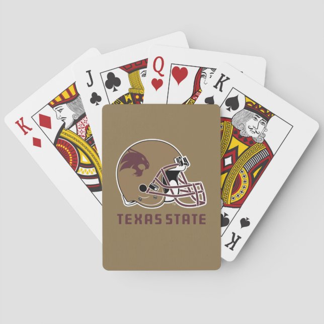 Texas State Helmet Logo Poker Cards (Back)
