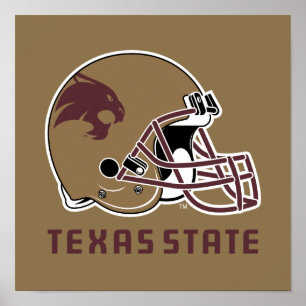 Texas State Helmet Logo Poster
