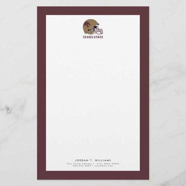 Texas State Helmet Logo Stationery (Front)