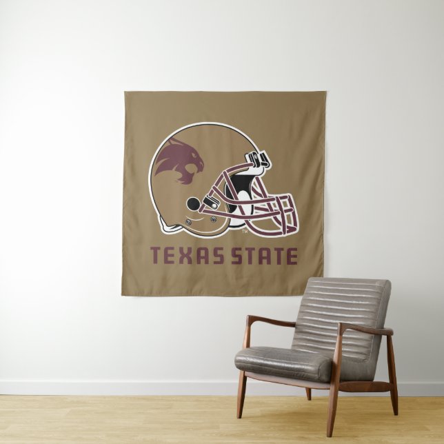 Texas State Helmet Logo Tapestry (In Situ)
