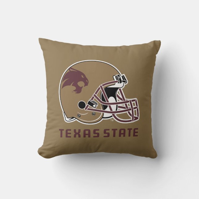 Texas State Helmet Logo Throw Pillow (Front)