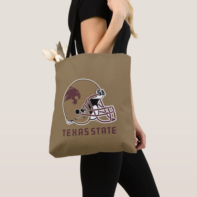 Texas State Helmet Logo Tote Bag (Close Up)