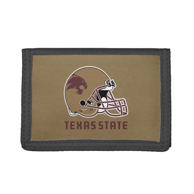 Texas State Helmet Logo Trifold Wallet (Front)
