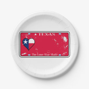 Texas State License Plate With Damage