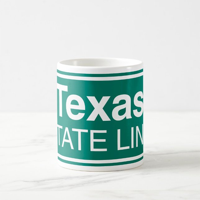 Texas State Line Classic Green Highway Sign Coffee Mug (Creator Uploaded)