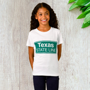 Texas State Line Classic Green Highway Sign T-Shirt