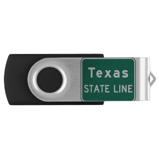 Texas State Line Road Sign Flash Drive