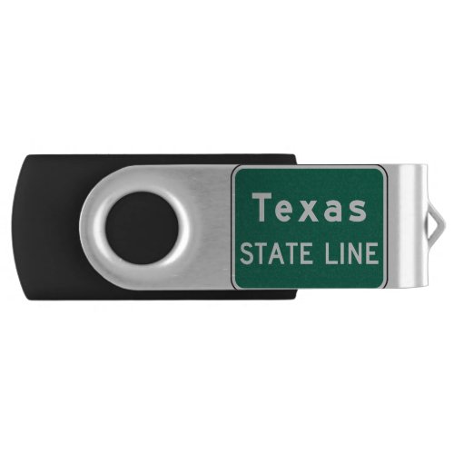 Texas State Line Road Sign Flash Drive