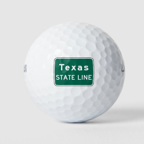 Texas State Line Road Sign Golf Balls