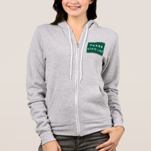 Texas State Line Road Sign Hoodie