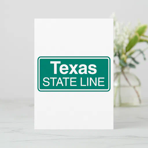 Texas State Line Road Sign Invitation