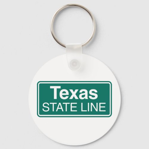 Texas State Line Road Sign Keychain