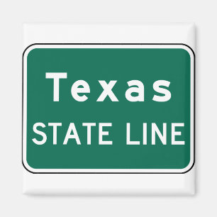 Texas State Line Road Sign Magnet