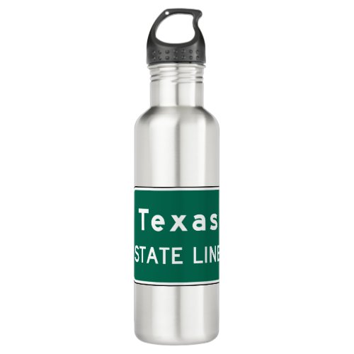 Texas State Line Road Sign Stainless Steel Water Bottle