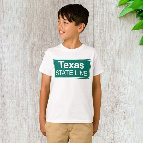 Texas State Line Road Sign T_Shirt