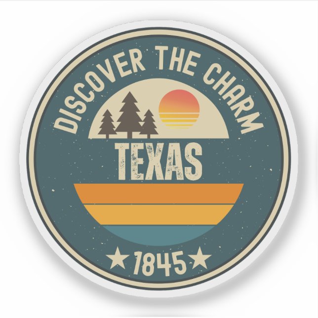 Texas State - Lone Star Souvenir Gift Sticker (Front)