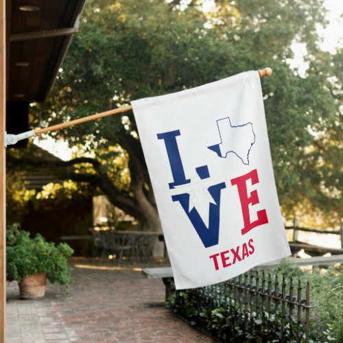 Texas State Love USA House Flag