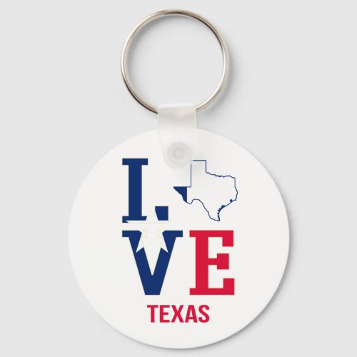 Texas State Love USA Keychain