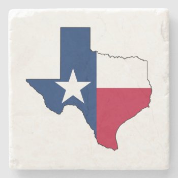 Texas State Map And Flag Lone Star State Texan Stone Coaster by Classicville at Zazzle