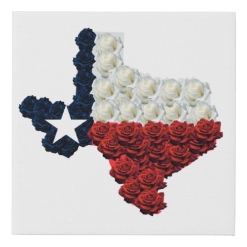 Texas State Map Canvas Wall Art Patriotic Home 